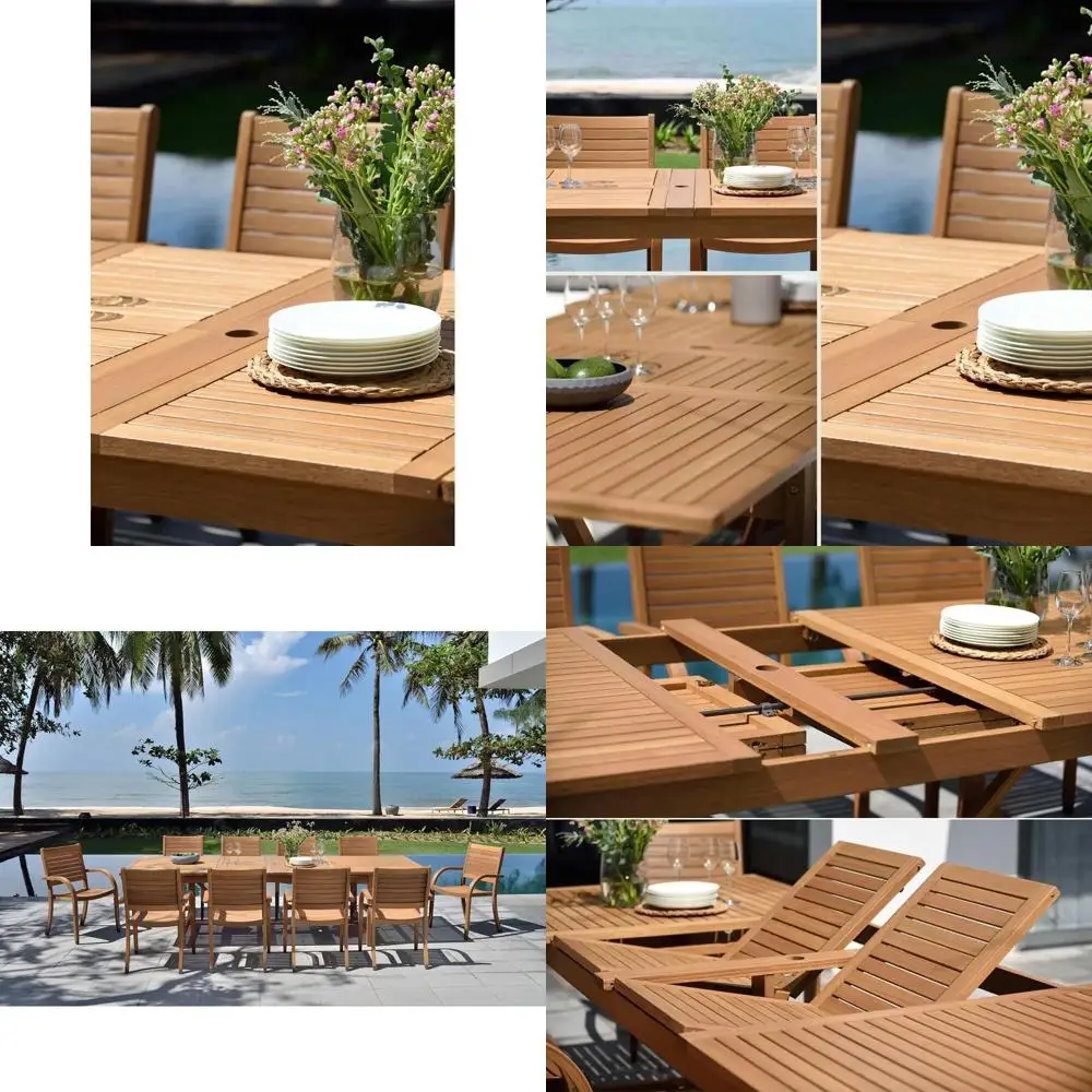 

Outdoor Teak Patio Extension Table - Durable for Indoor and Outdoor Use