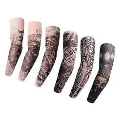 Outdoor Sleeve Tattoo Sleeve Seamless Men and Women Flower Arm Riding and Driving Sunscreen Popular Sleeve Tattoo Arm Set Gifts