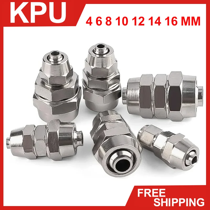 

10Pcs KPU-4 6 8 10 12 14 16 MM OD Hose Tube Connect PU Tube Direct Pneumatic Connector Quick Fast Twist Air Hose Tube Fitting