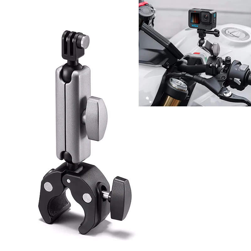 Mountain bike bicycle motorcycle Clip handlebar Fixed holder Adapter for Gopro /DJI Osmo Action 5 pro 4 3 2 1 Camera Accessories