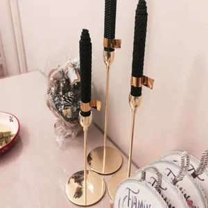 Chinese style metal candle holders, simple Golden Candlestick, wedding decoration, bar party, living room, home decor, 3pcs, set 12 MAIN SALES CUNCHER - №10