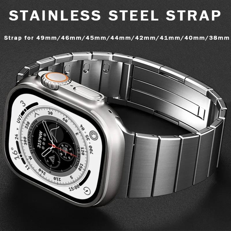 

Luxury Stainless Steel Strap For Apple Watch 10 46mm Ultra 49MM Sports For Iwatch Series 9 8 7 6 5 4 3 45MM 44MM 42MM 41MM 40MM