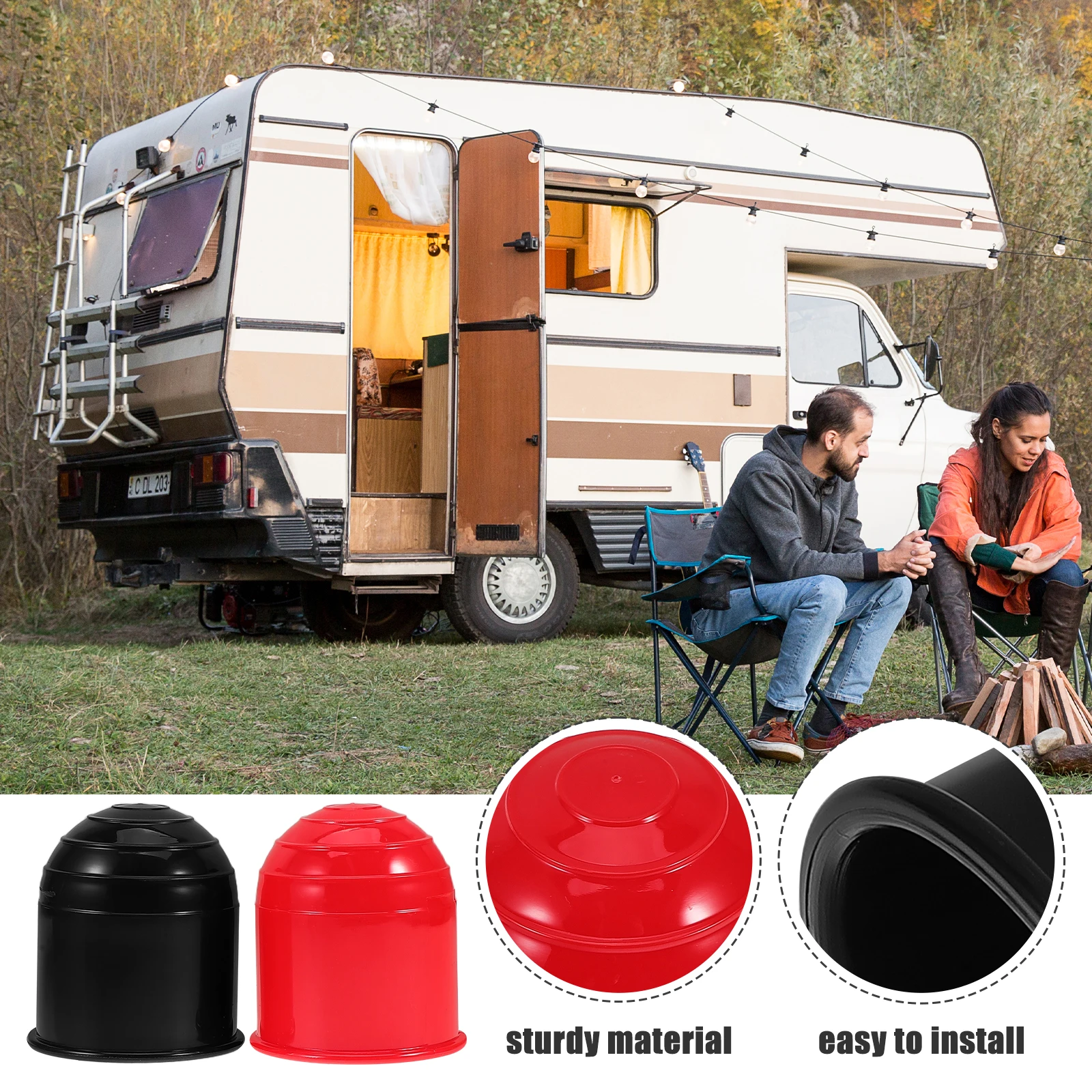 

4pcs Trailer Ball Joint Protective Cover Hitch Has Protector Car Towing Accessories Plastic Dust Proof Cap Set