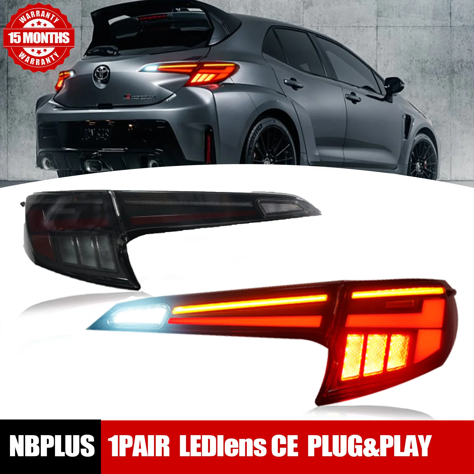 

1PAIR LED car rear taillight assembly for Toyota Corolla Hatchback GR 2019-2024 car led tail lamps auto accessories