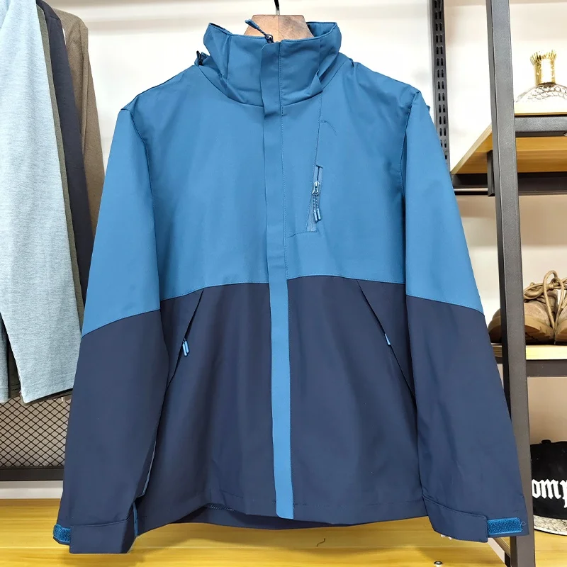 

Men's Outdoor Casual Hooded Jaet Spring Autumn Sle Windproof Faion Urban Loose Fit Long Sve Zipper Closure Color