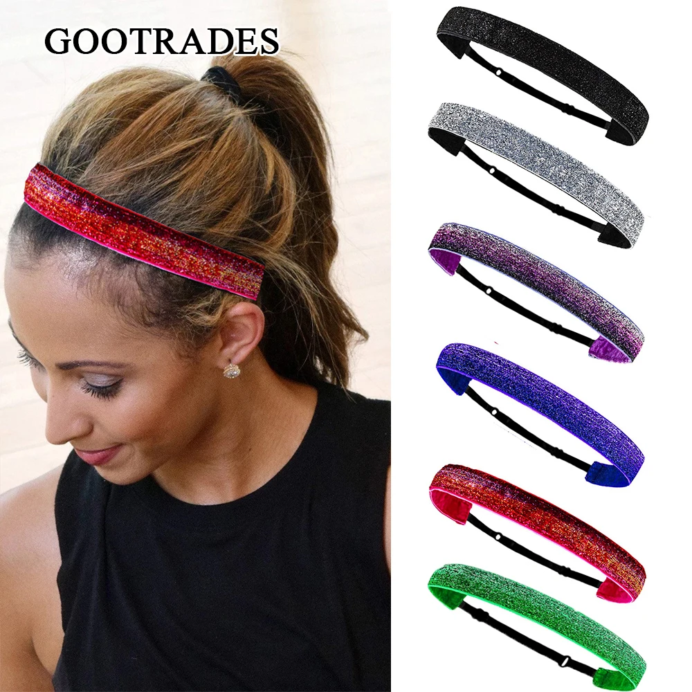 Glitter Headbands Nonslip Headbands Sparkly Girls Headbands Cute Elastic Headbands For Women Girl Headband Hair Accessories