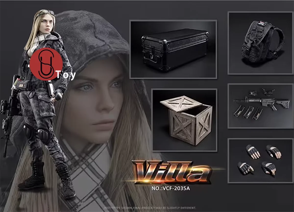 

2035A 1/6 Villa 12'' Female Soldier Military Action Figure Full Set Collectible Model Toys Gift