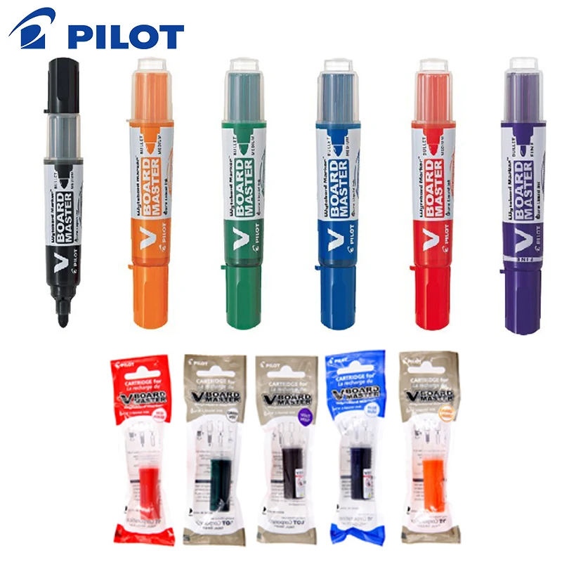 1pcs PILOT Whiteboard Pen WBMAVBM/WBSVBM V Direct Liquid Large Capacity Ink Whiteboard Pen Interchangeable Core WBS-VBM