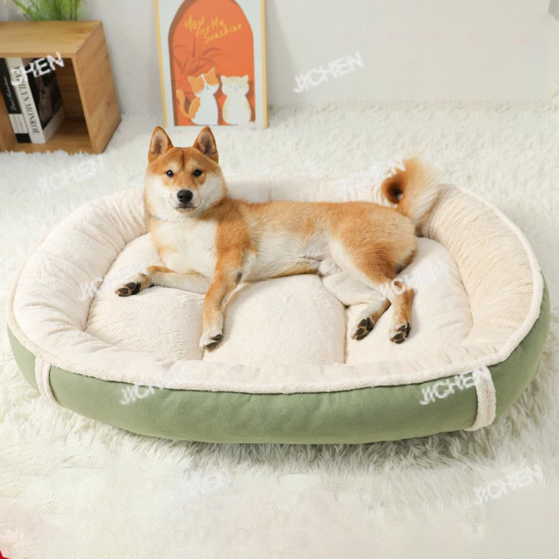 سرير كلب مخملي من جلد الغزال، حشوة قطن PP ناعمة، حصيرة نوم دافئة للكلاب الصغيرة والمتوسطة والكبيرة لجميع المواسم، مستلزمات الحيوانات الأليفة