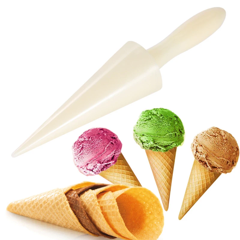 Egg Roll Ice Cream Cone Mold Non-Stick Cone Spiral Pastry Cone Roller Easy To Clean Molds Maker DIY Pizzelle Roller Ice Cream