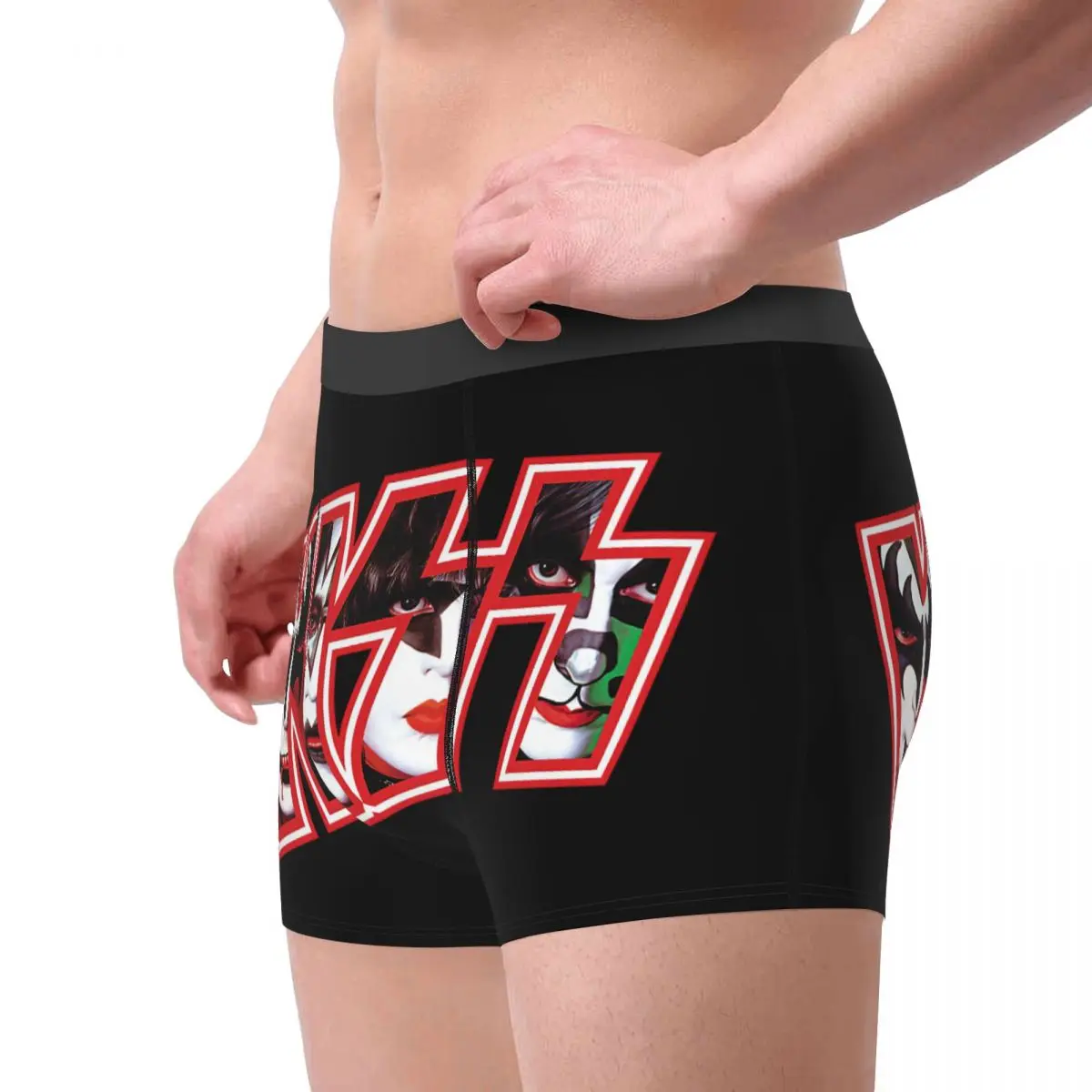 Kiss Band Underpants Breathbale Panties Male Underwear Print Shorts Boxer Briefs