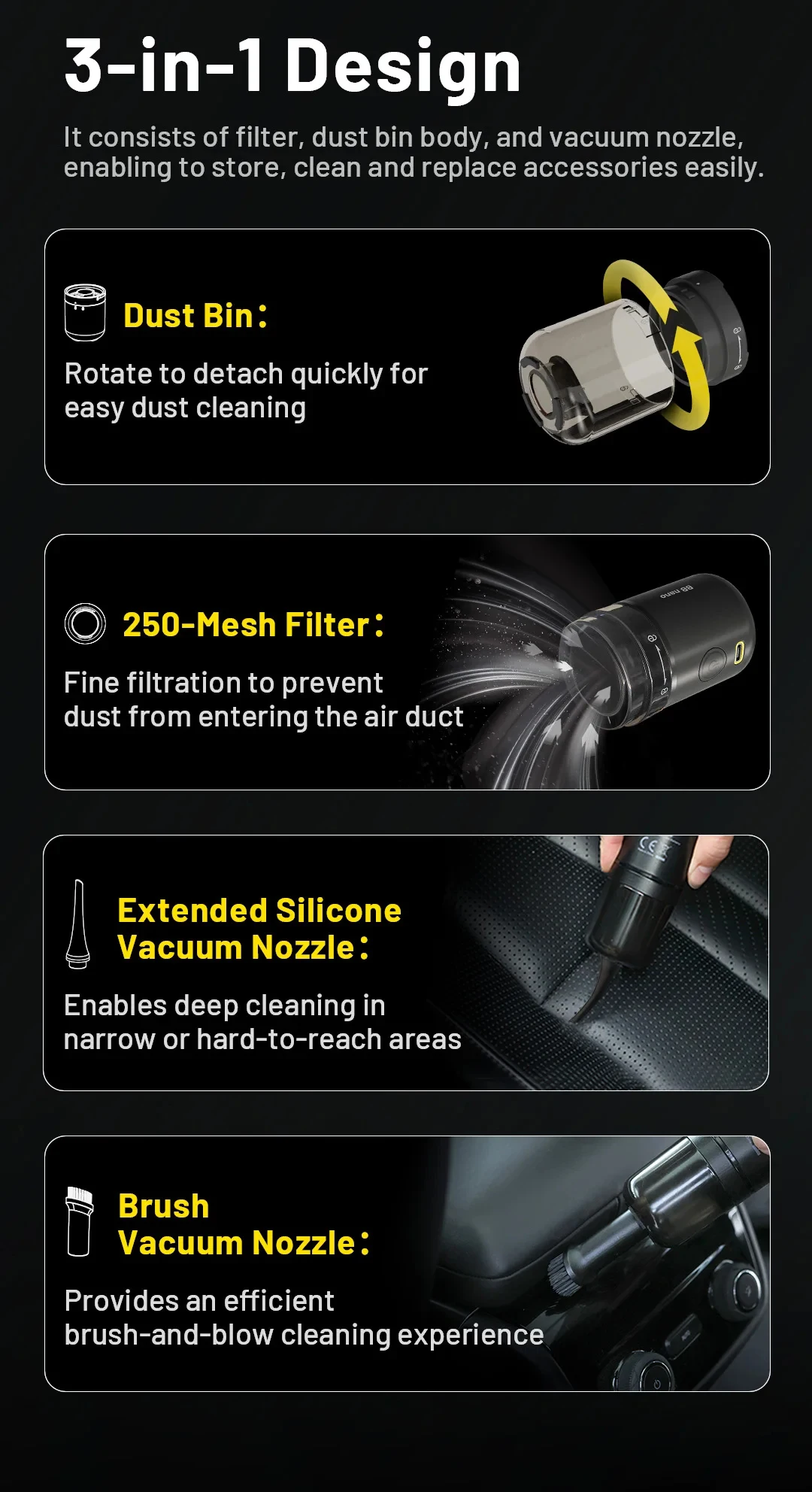 NITECORE NIA006/NIA007/NIA008 Elektroniczna dmuchawka do fotografii, dmuchawka do usuwania kurzu, zestaw narzędzi do czyszczenia dmuchawką powietrzną do BB Nano — zdjęcie produktu 6