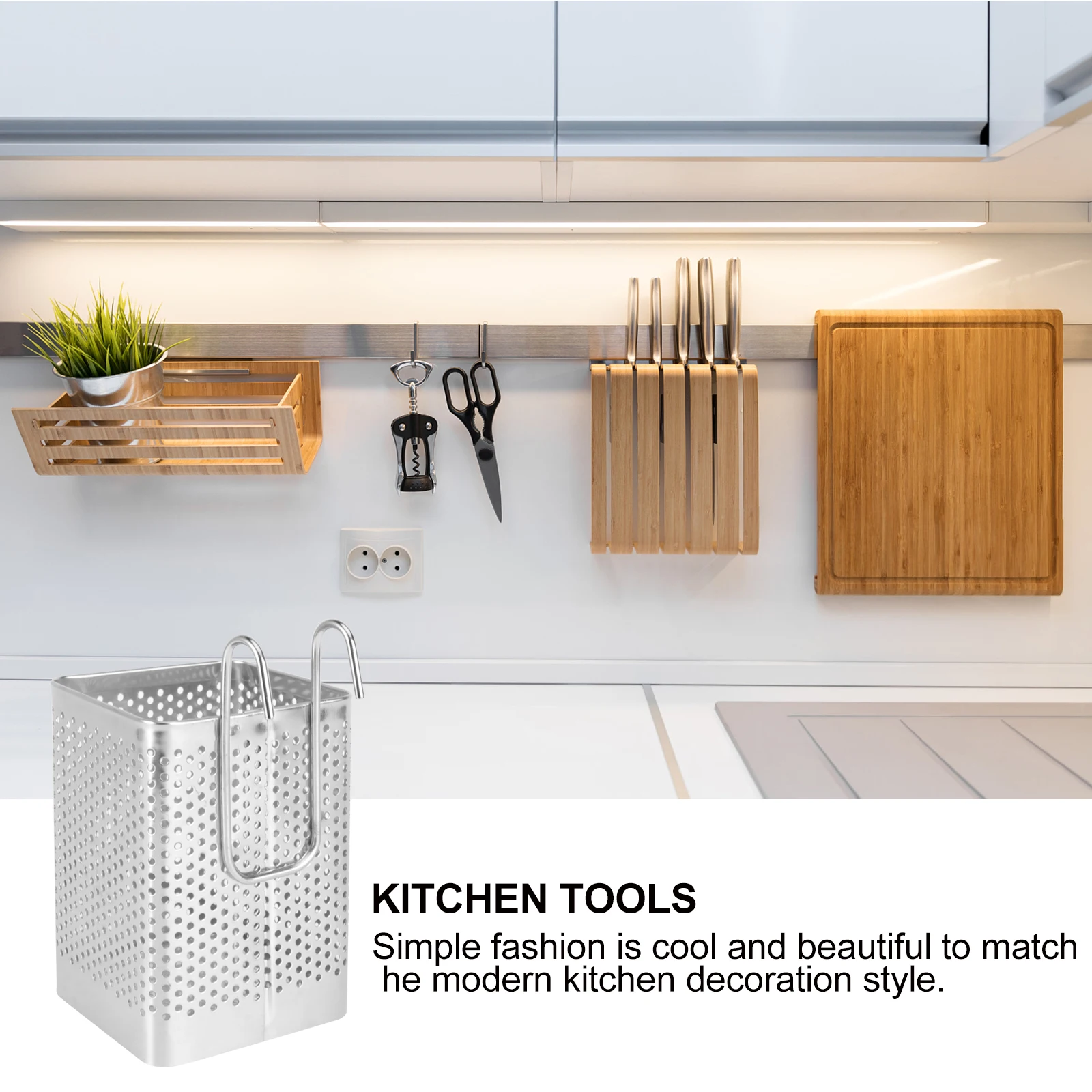 

Hanging Chopstick Holder Stainless Steel Kitchen Utensil Storage Organizer Perforated Wall Mountable Travel Accessories