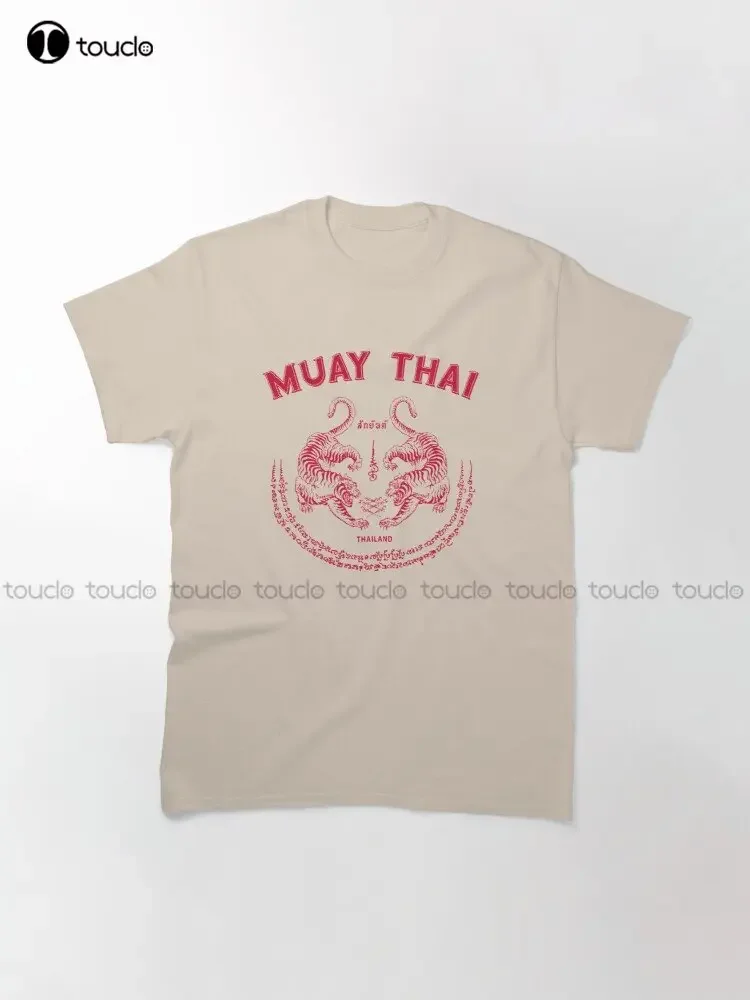 Muay Thai Tiger Sak Yant Tattoo Kickboxing Thailand Classic T-Shirt Womens T Shirt Xs-5Xl Custom Gift Make Your Design Unisex