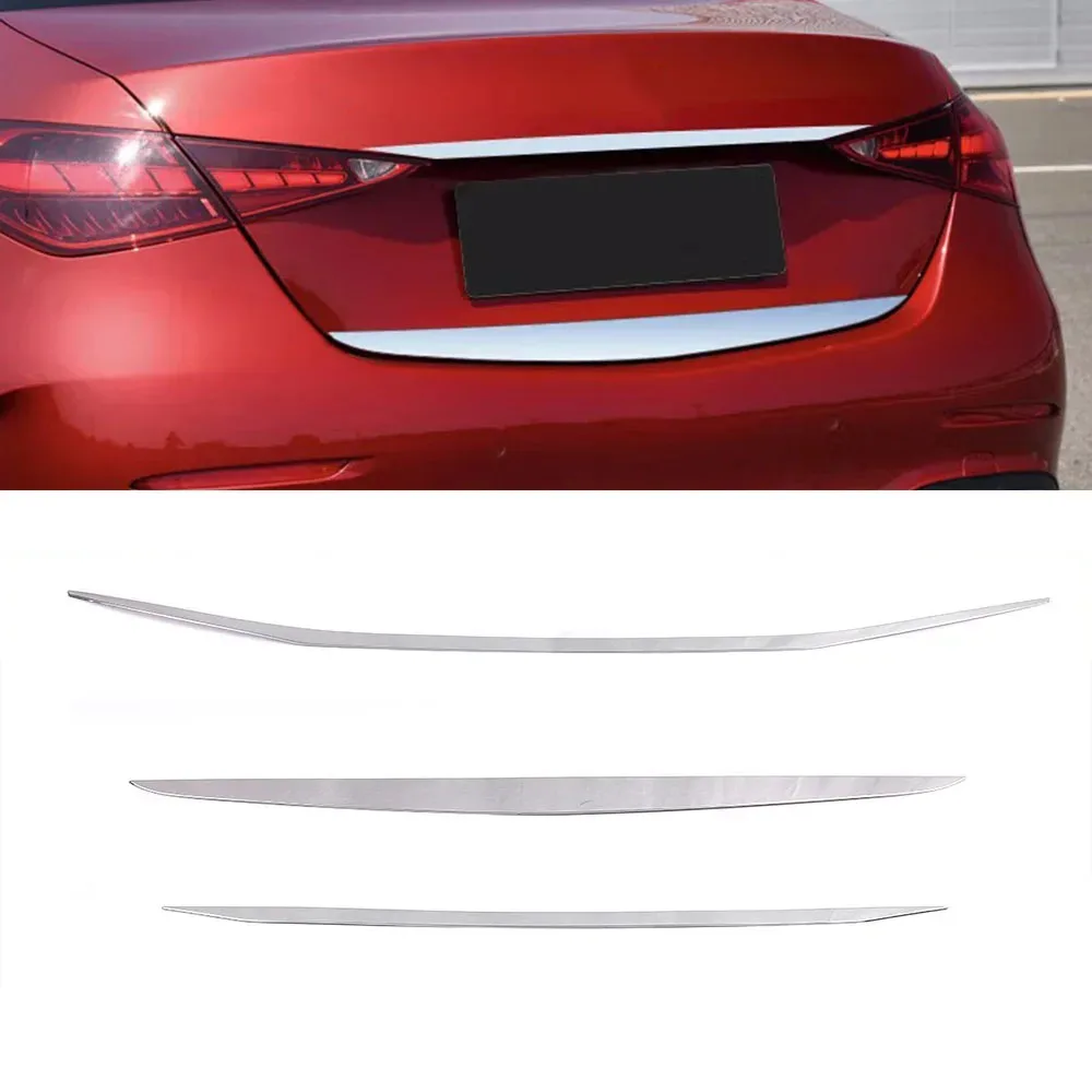 Für Mercedes Benz C-Klasse W206 2022 2023 Auto Styling Außenteil Refit Hinten Stamm Heckklappe Trim Edelstahl Chrom Aufkleber