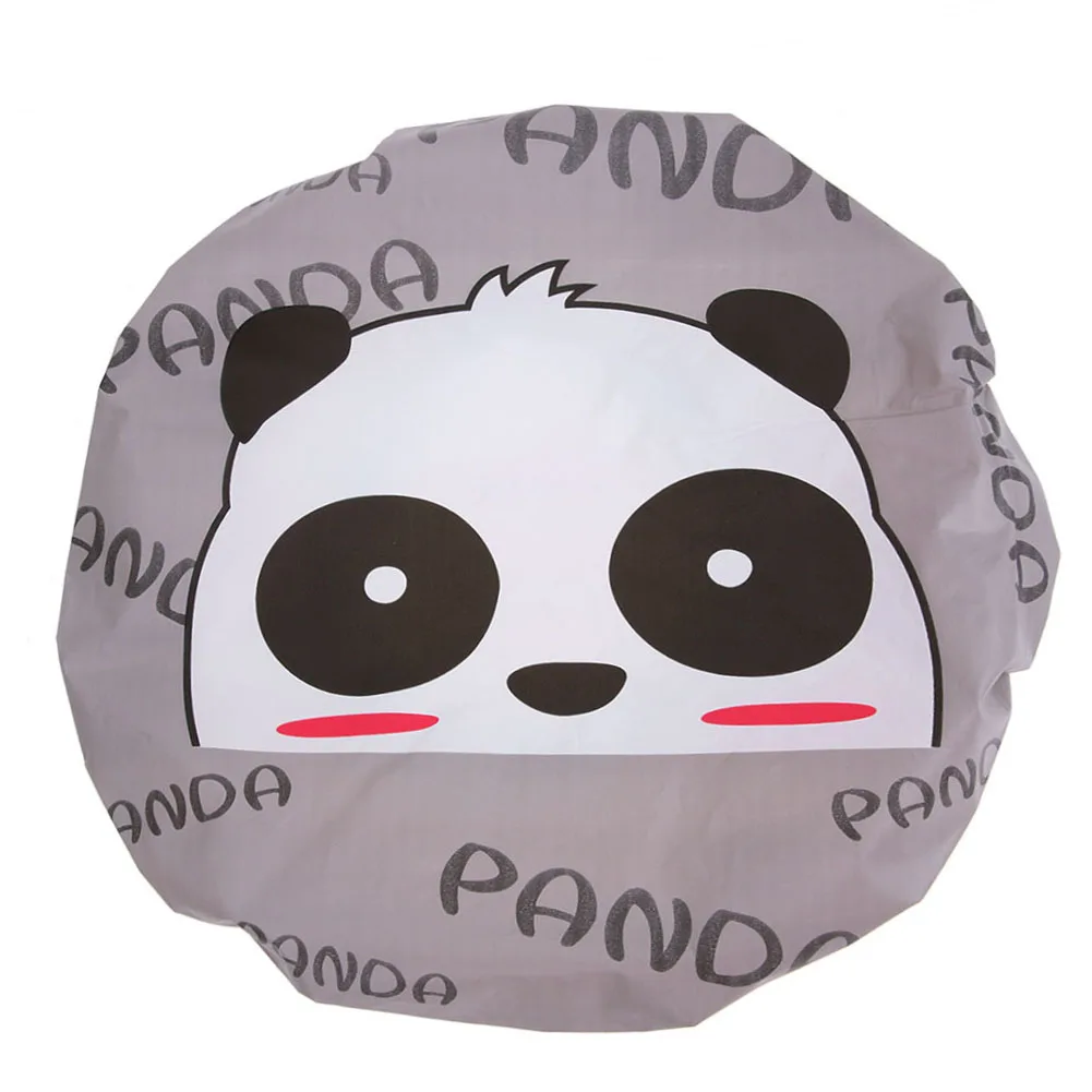 2 Pcs Panda Cute Cartoon Women\'s Shower Cap Color Bath Shower Hair Cover Adult Waterproof Shower Cap Chinese Panda