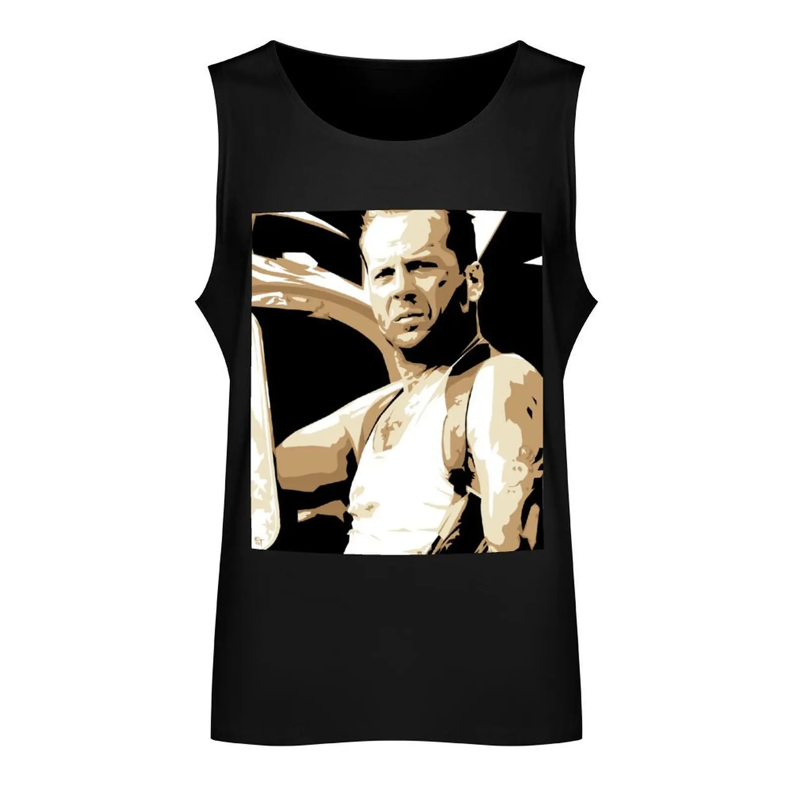 Bruce Willis Vector Illustration Tank Top vest men Working vest mens gym clothes t-shirts for Men's gym