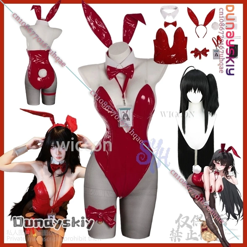 

IJN Taihō Game Azur Lane Cosplay Anime Costume Red Sexy Bikini Bunny Girls Summer Swimwear Y2k Rabbit Headband Halloween Party