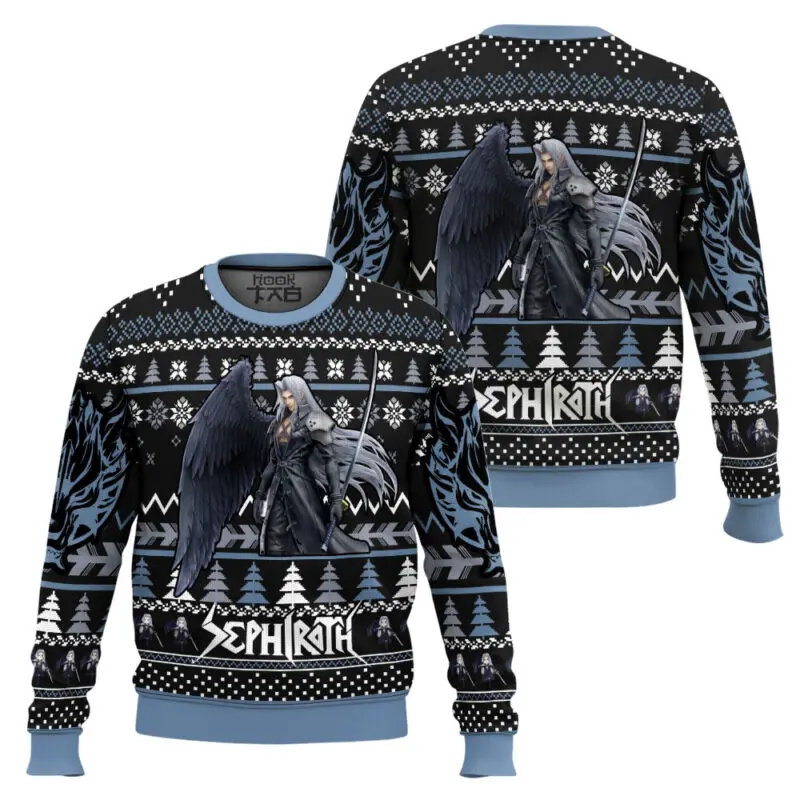El más vendido de invierno debe incluido en Final Fantasy suéter feo de Navidad Retro feo divertido vestido de fiesta llamativo fresco