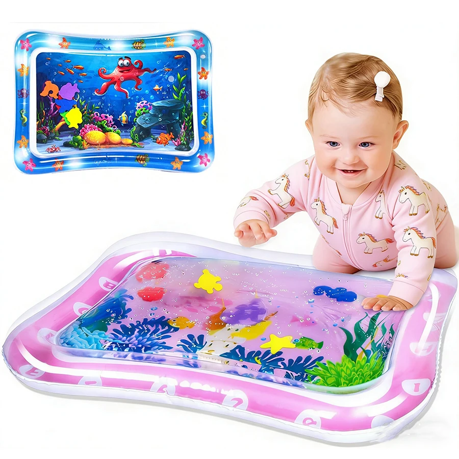 Tapis de jeu aquatique gonflable pour bébé, coussin en PVC pour le temps sur le ventre, tapis aquatique pour tout-petits, jouets d'éveil et d'éducation précoce pour enfants