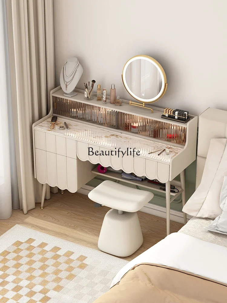 

LJYLD6Stone Plate French Entry Lux Dresser Storage Cabinet Integrated Large Capacity Multi-Functional Cream Style