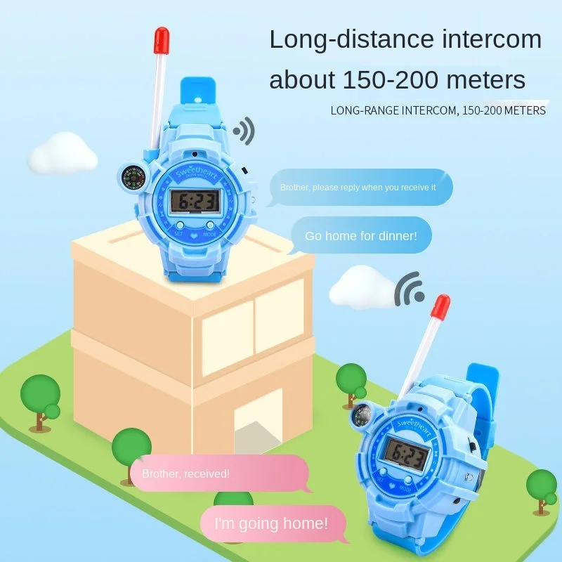 Nowy mini zegarek Walkie-Talkie Zabawka dla dzieci Telefon komórkowy Na zewnątrz Bezprzewodowe rozmowy Elektroniczny zegarek Zabawka Prezenty urodzinowe