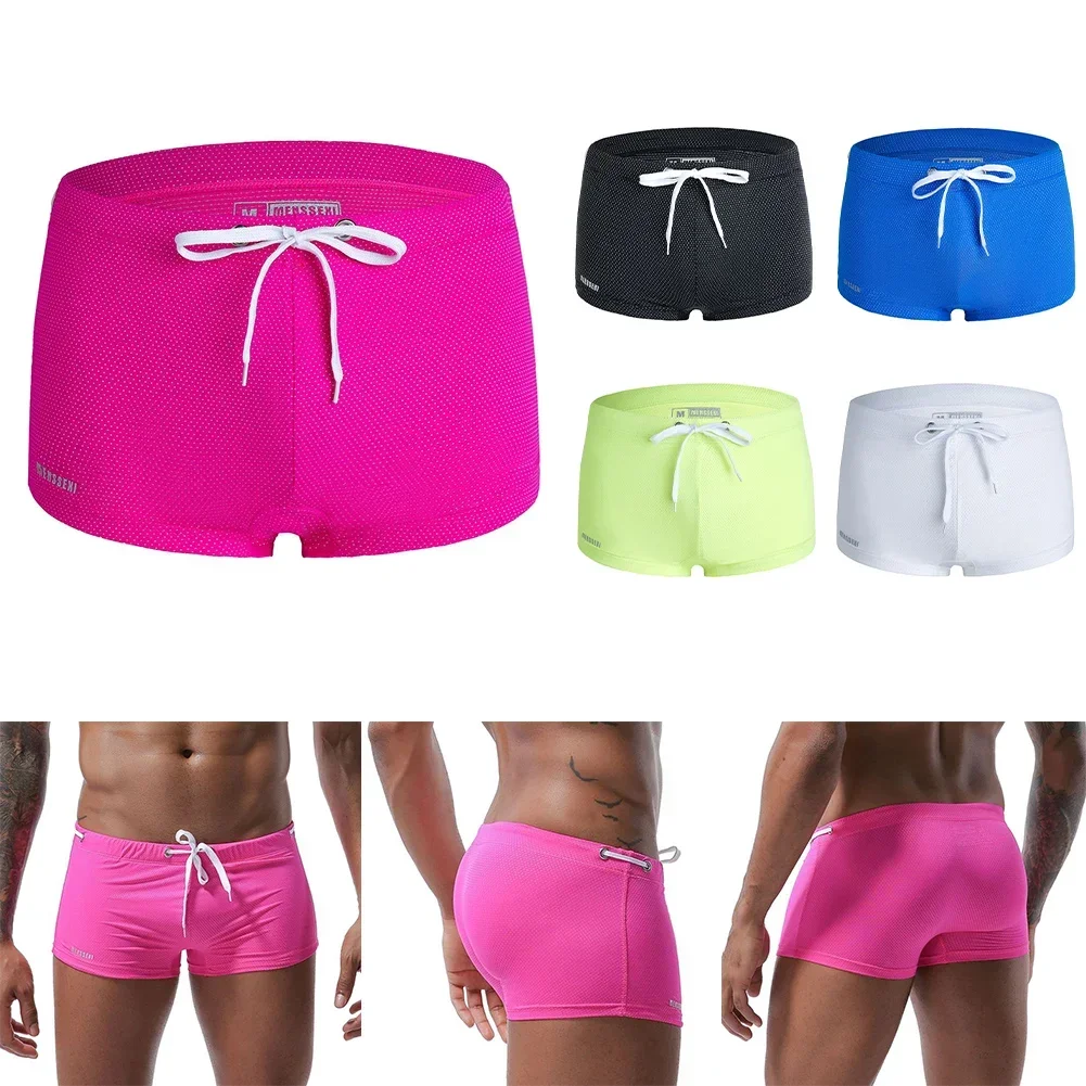 Badpak Slips Zwemmen Korte Heren Zwemshort Sexy Badkleding Strandkleding Stretch Ademende Trunks Comfortabele Herenbroek