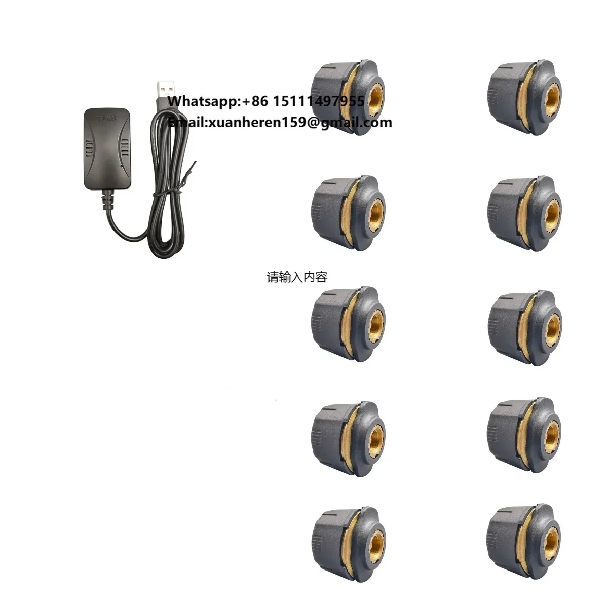 USB TPMS Android Car Screen 10 Wheels 8mm Size Thread External Sensor Truck Real Time