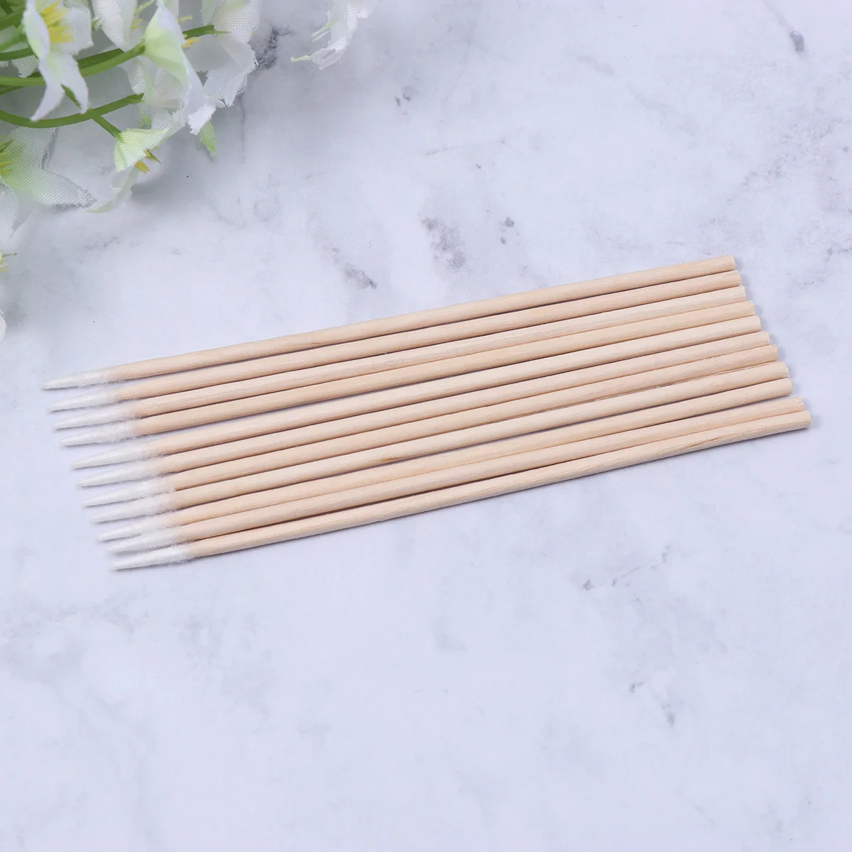 200 Uds delineador de ojos hisopos de algodón desechables palo de madera de una sola punta 7Cm 10Cm herramienta de maquillaje sin pelusa para uso en salón hogar Hospital