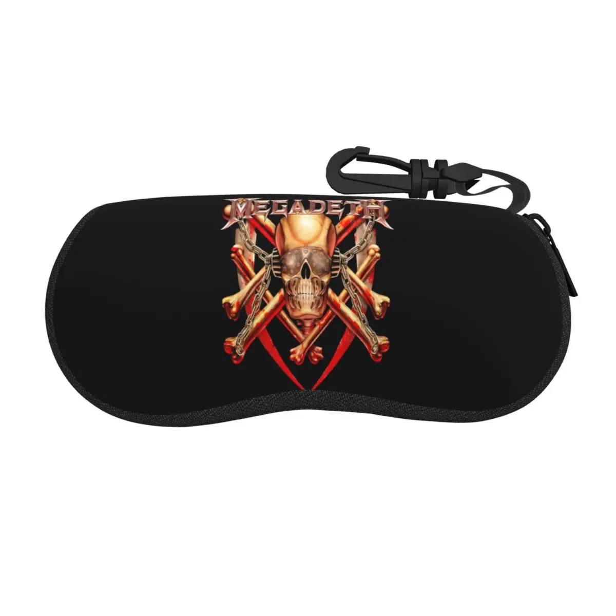 Custom Heavy Metal Rock Megadeths Skull Eyeglass Glasses Case Women Men Soft Sunglasses Protective Box