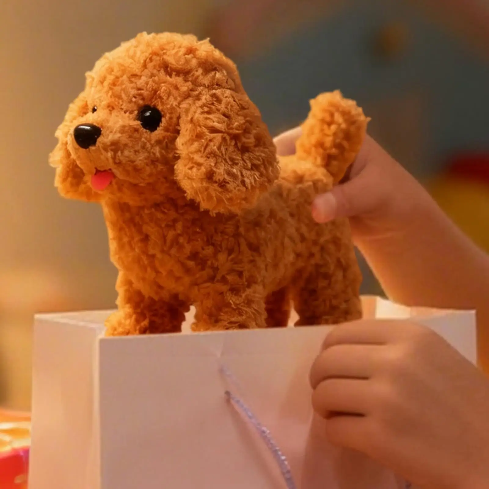 Realistischer Roboterhund, der Bellen und Schwanzwedelnd geht, elektronisches Hundespielzeug, Simulation, Plüsch-Welpenspielzeug für Jungen und Mädchen, Zuhause, Reisen