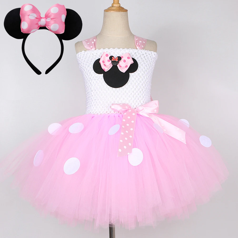 Hot Pink Red Mini Mouse Costumes for Baby Girls Birthday Ballet Tutus for Kids Christmas Halloween Dresses Child Cartoon Outfits