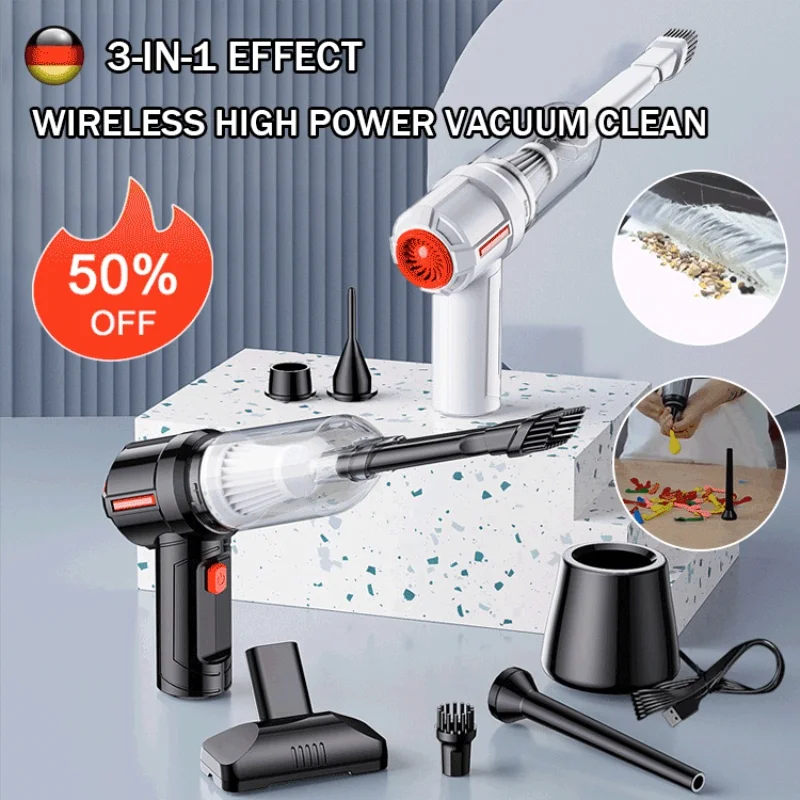3-in-1 wireless High power vacuum cleaner Vehicle mounted vacuum cleaner Handheld dual purpose vacuum cleaner dust blower