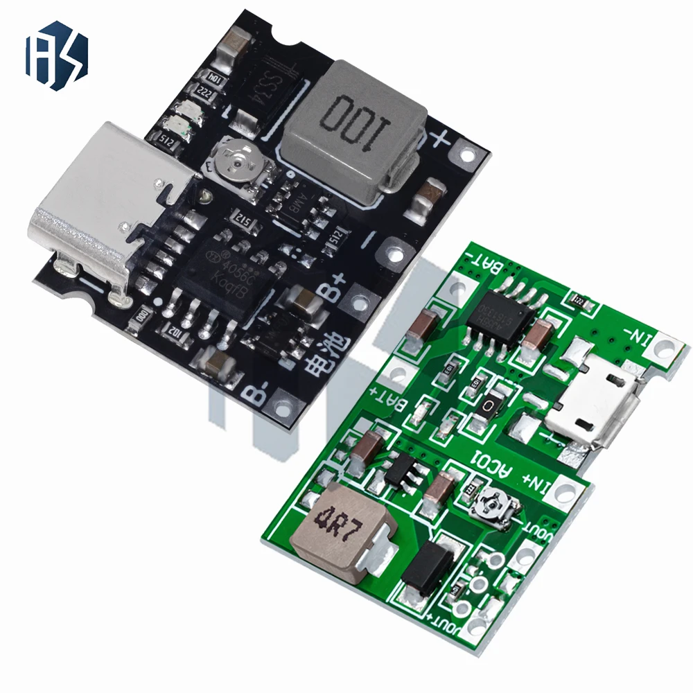 ‌ TP4056 Li-ion 18650 3.7V-4.2V Cargador y módulo de refuerzo de modo dual: salida elevadora de 5V/1A con protección contra sobrecarga/cortocircuito