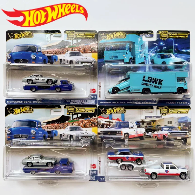 

Новая оригинальная модель транспортной команды автомобиля Hot Wheels Flf56 Nissan Skyline Chevrolet Mercedes, коллекция моделирования, модель автомобиля из сплава