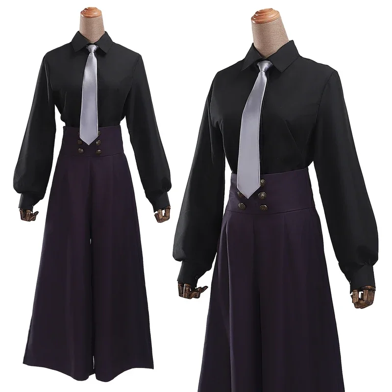 HOLOUN Jujutsu JJK Manga Anime Mei Mei Cosplay Costume Black Shirt Purple Pants Tie Daily Wearing Gift