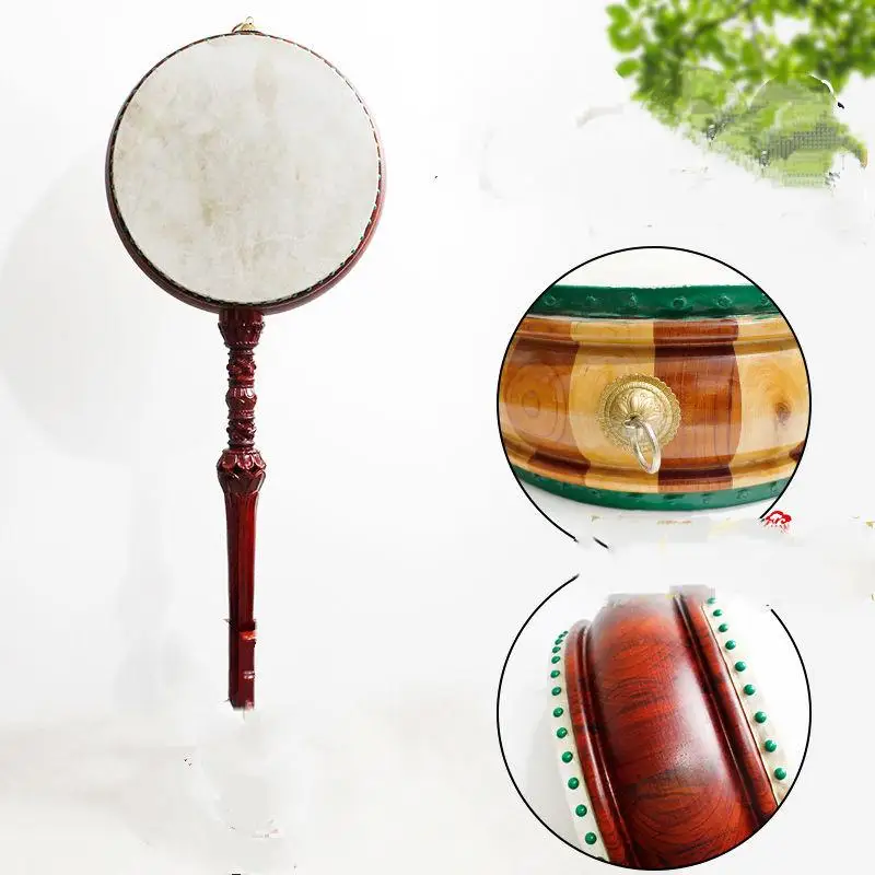 

Red Sandalwood Reba Drum Chinese Traditional Ethnic Style Characteristic Tibetan Percussion Instrument Exquisite Tambourine