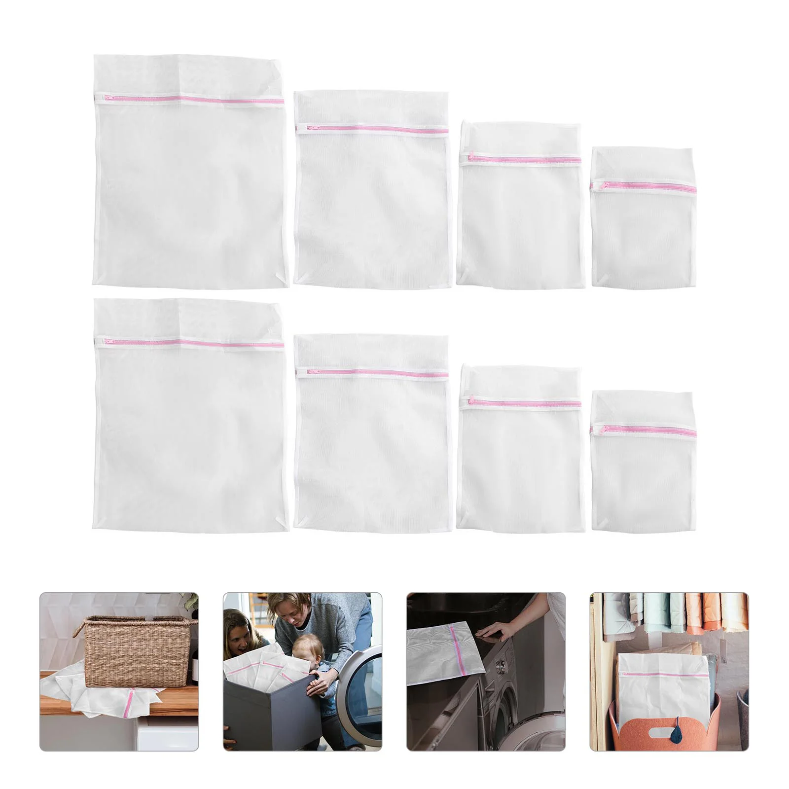 

8 Pcs Laundry Bag Set Polyester Mesh Wash Bags for Bra Underwear Travel Reusable Clothes ganizer Anti