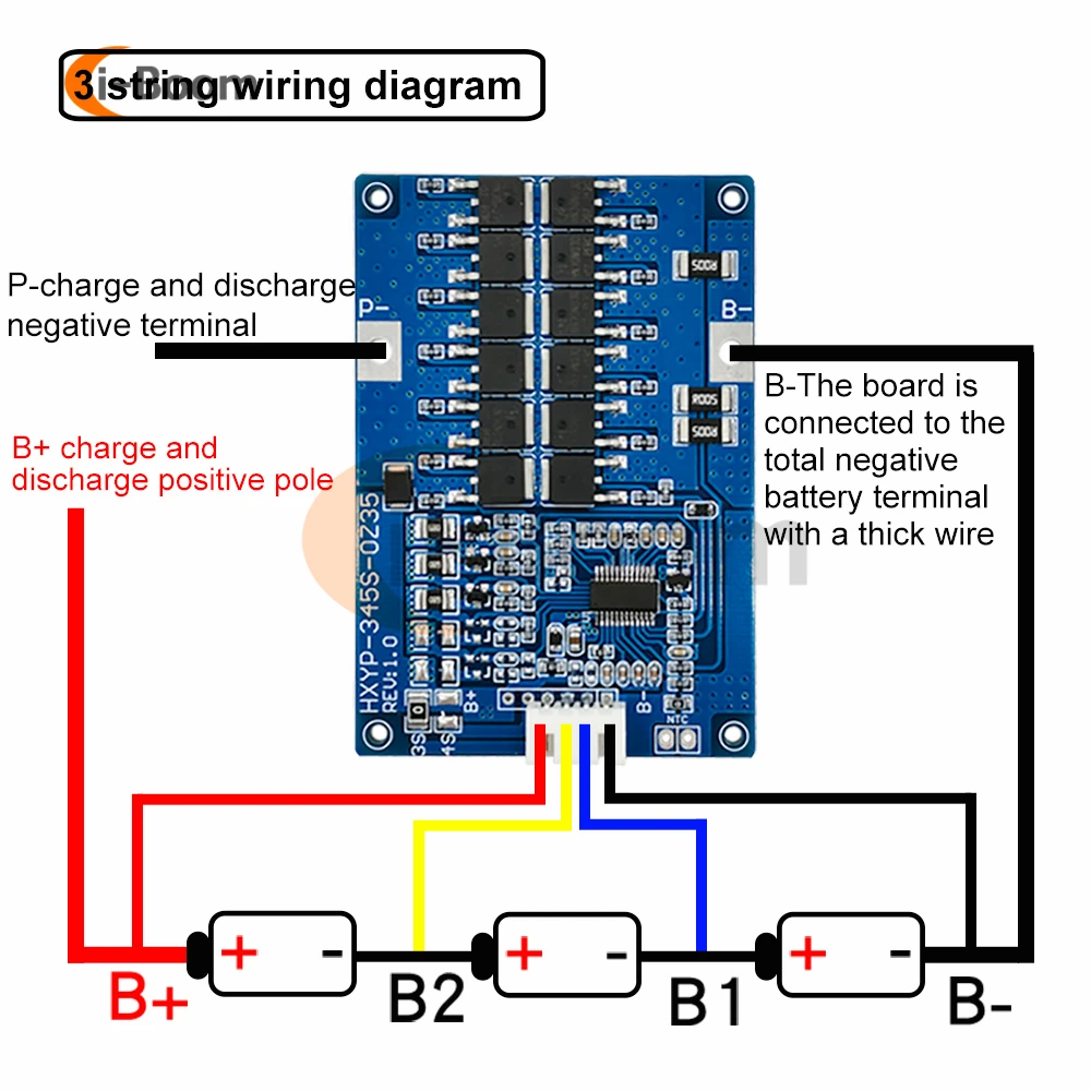 18650 scheda di protezione della batteria al litio 3S 4S 5S 12.6V 16.8V 21V con funzione di bilanciamento controllo della temperatura 35A