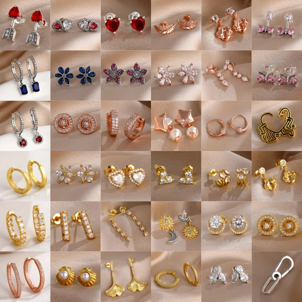 

New 925 Silver,Bow,Snowflake,Leaf Shaped Earrings,Suitable for Exquisite High-Quality Jewelry Gifts for European Women