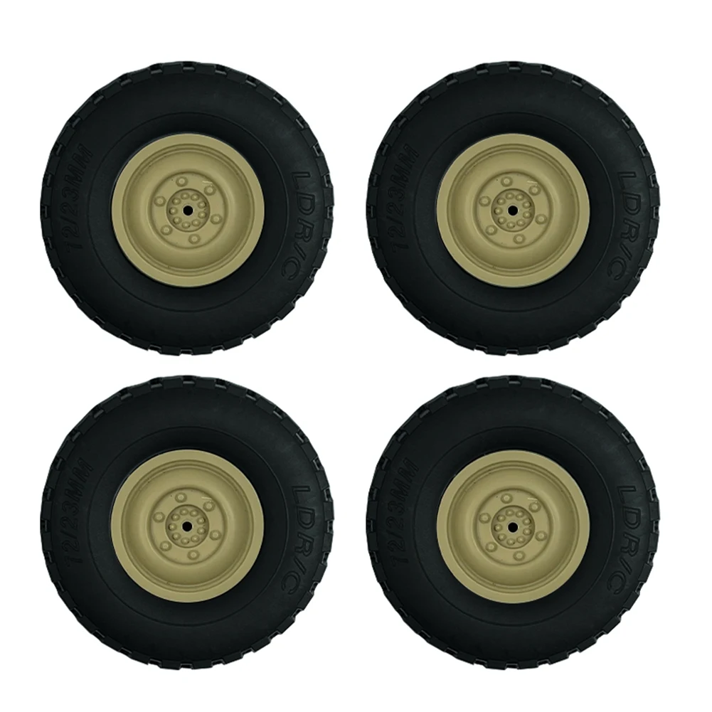 4Pcs LD-P06 Wheel Tire Tyre for LDRC LD-P06 LD P06 Unimog 1/12 RC Truck Car Spare Parts Accessories,Yellow