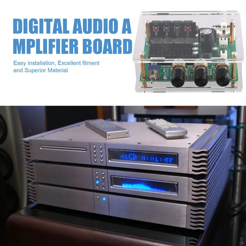 TPA3116D2 Audio Amplifier Board Digital Stereo Amplifier Audio Board 2-Channel 80Wx2 With Shell-A38R