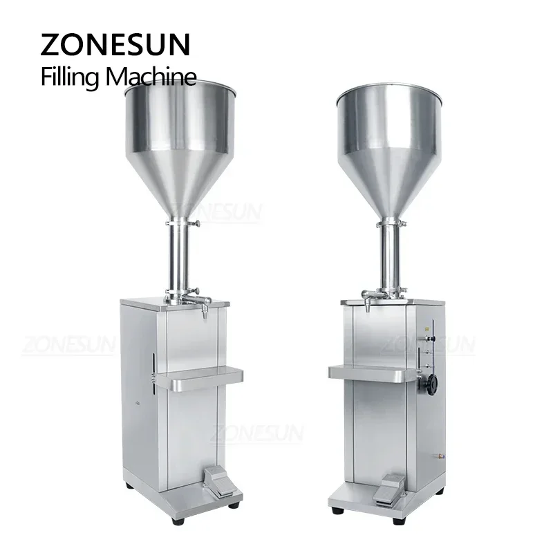 ZONESUN ZS-GT1V  Fully Pneumatic Alcohol Cream Gel Sauce Honey Paste Filling Machine