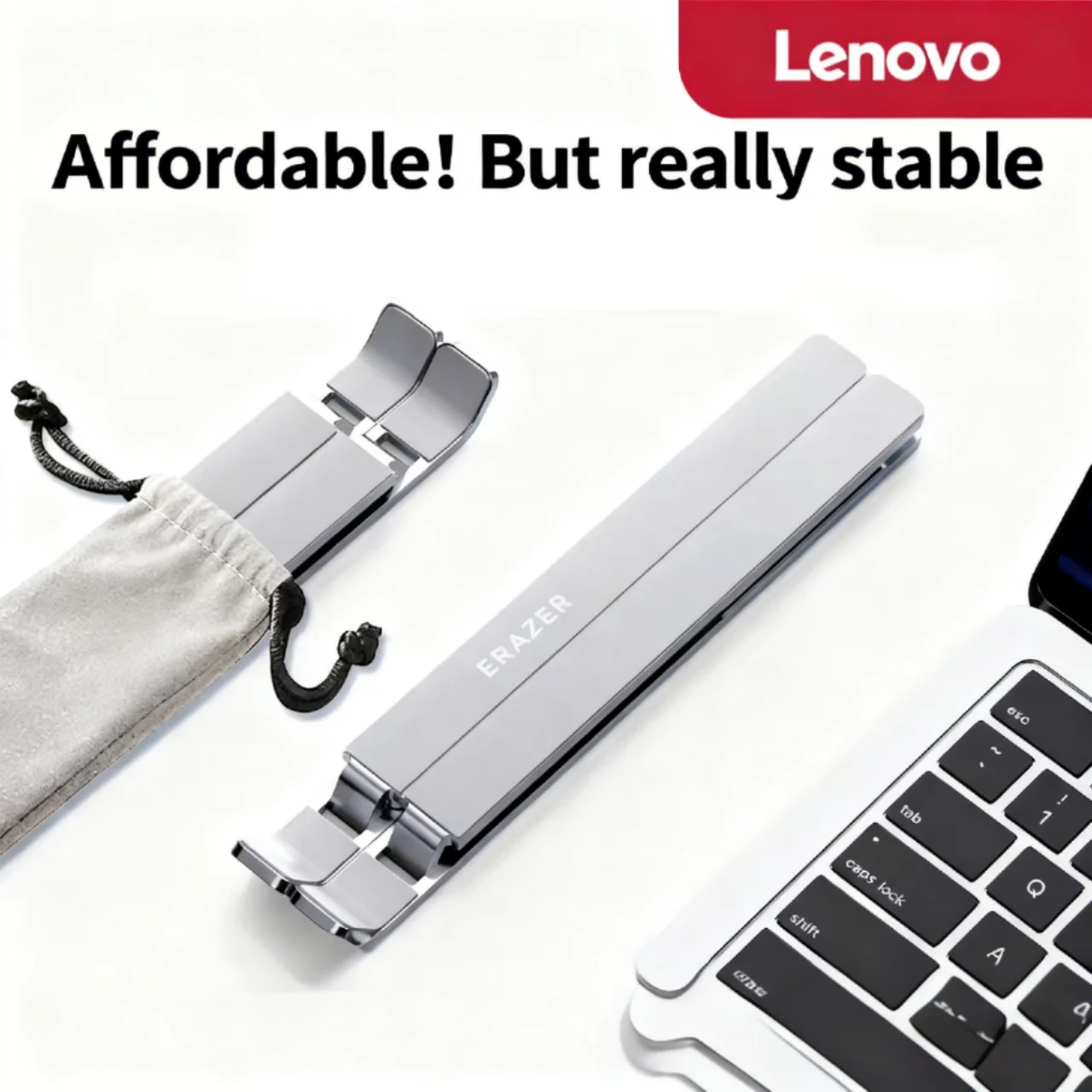 

Подставка для ноутбука Lenovo из алюминиевого сплава: шестиуровневая регулировка + складная и портативная, подходит для нескольких сценарий.