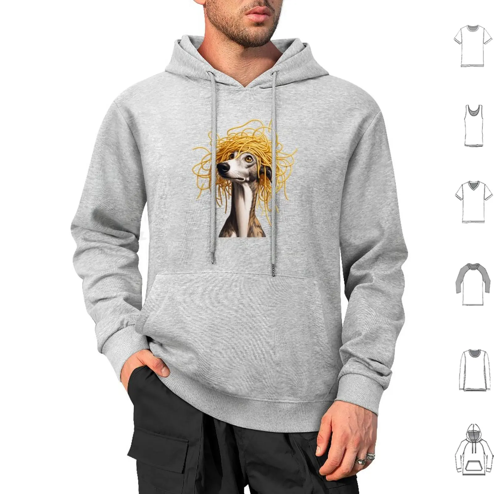 Funny Spaghetti Hat Greyhound Hoodies Long Sleeve Cute Greyhound Greyhound Spaghetti Greyhound Portrait Galgo Love Pet