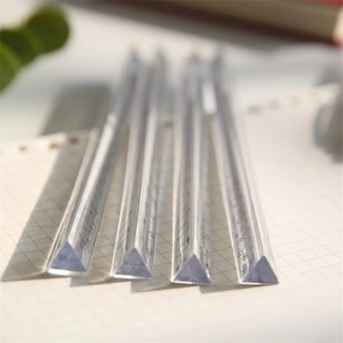 2/4PCS Transparent Triangle Ruler School and Office Supplies Stationery