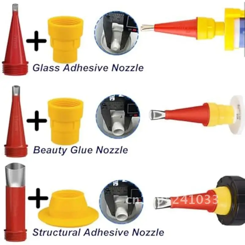 Caulk Finisher Kit Caulking Pieces Tips RVS met 30 stalen vervangende aansluitmondstukbasis