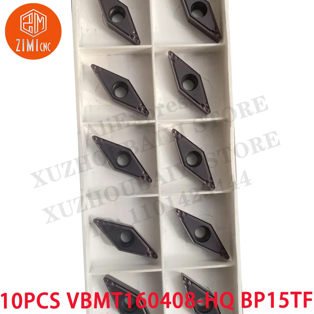 10 قطع VBMT160408-HQ BP15TF أداة CNC قابلة للفهرسة ملحق تحويل الكربيد لملحق الكربيد الفولاذي مخرطة معدنية ميكانيكية أداة قطع