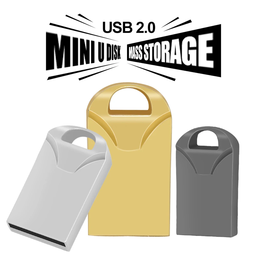 Mini Metal USB 2.0 Flash Drive 4GB 8GB 16GB 32GB 64GB Custom LOGO Pen Drives Gifts Memory Stick 100% Real Capacity U Disk