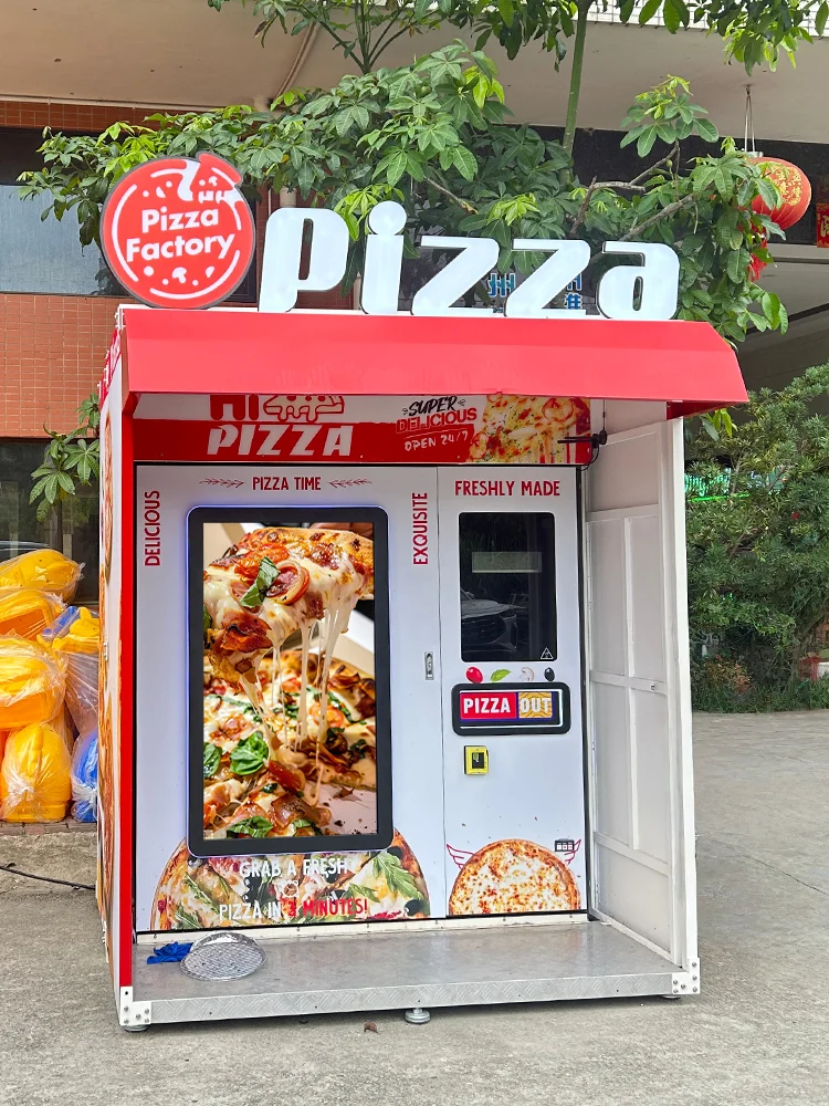 Customized Newest Smart Touch Screen Outdoor Pizza Vending Machine Fresh Baked Pizza Vending Machine Fully Automatic